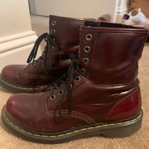 Red vegan dr martens